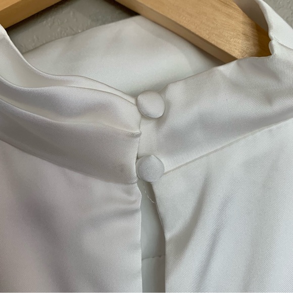 Lulus Distinctive Charm White Satin Asymmetrical Midi Dress Size Large NWT - Picture 9 of 17